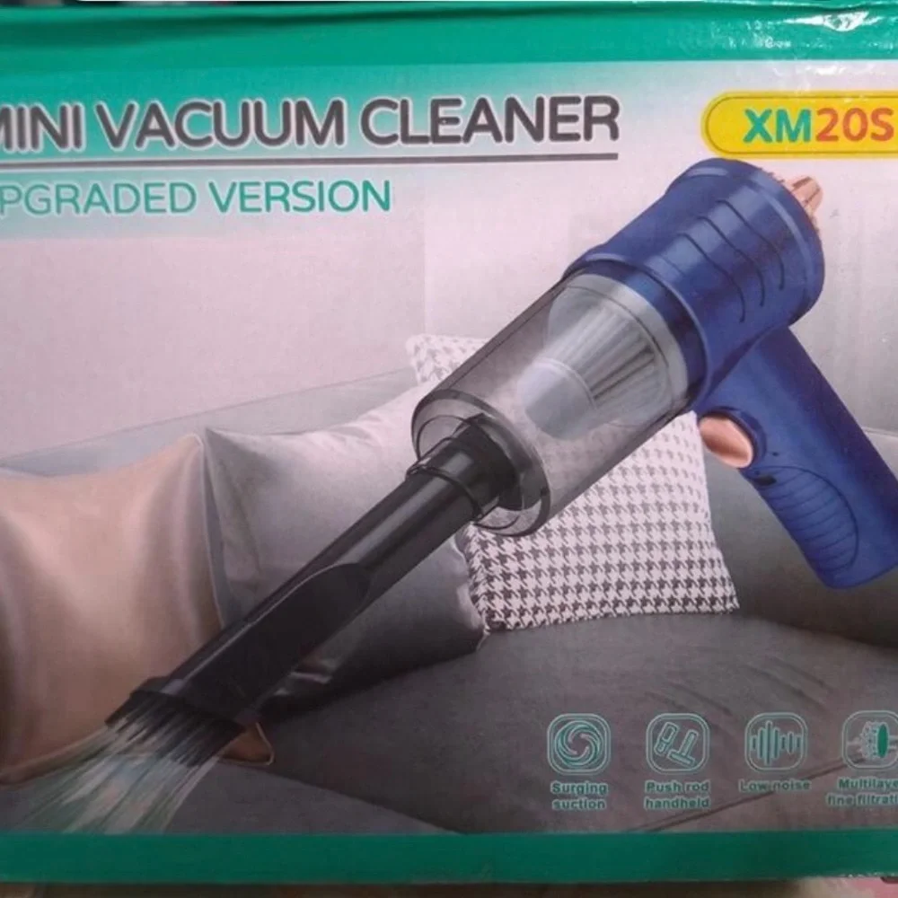 VACUUM CLEANER MINI XM20S LIGHTWEIGHT HANDHELD BLUE SILVER UPGRADED VERSION NIB - Picture 1 of 5